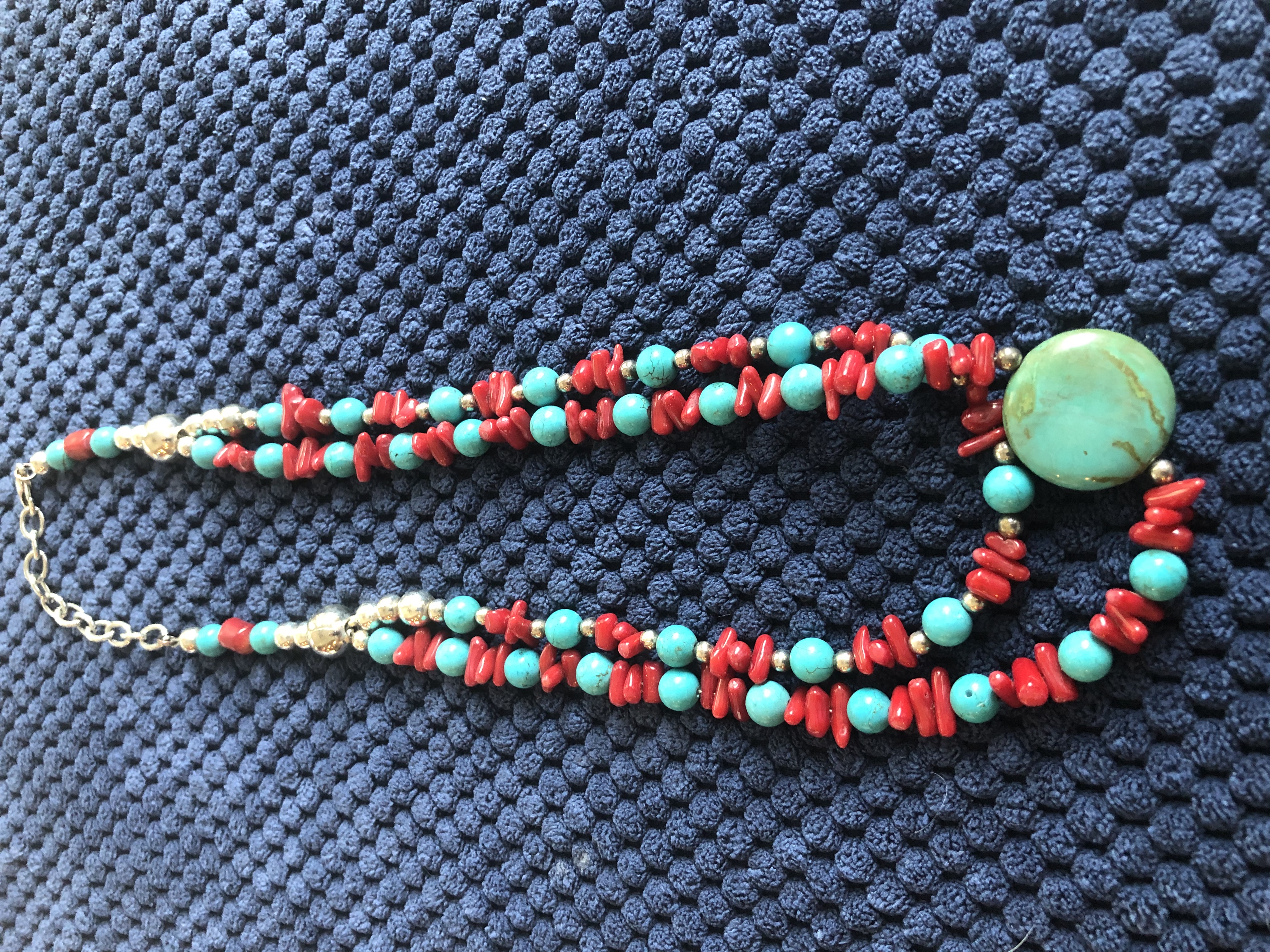 Auction Item #10 – Turquoise and coral necklace | SAIGE | Society of ...